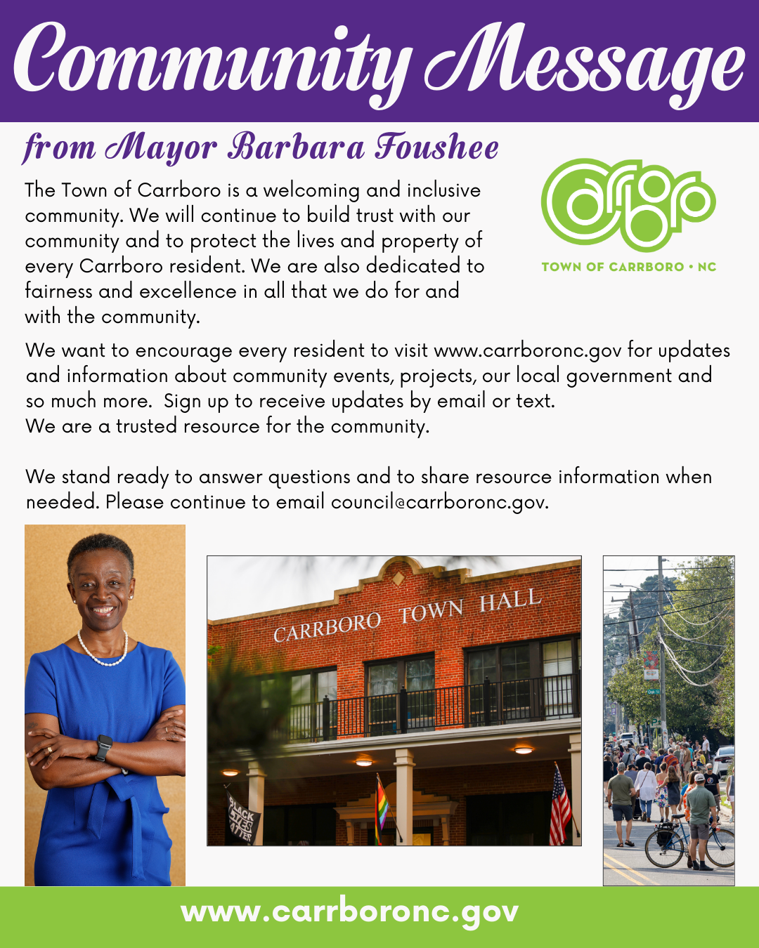 Message from Mayor Barbara Foushee 