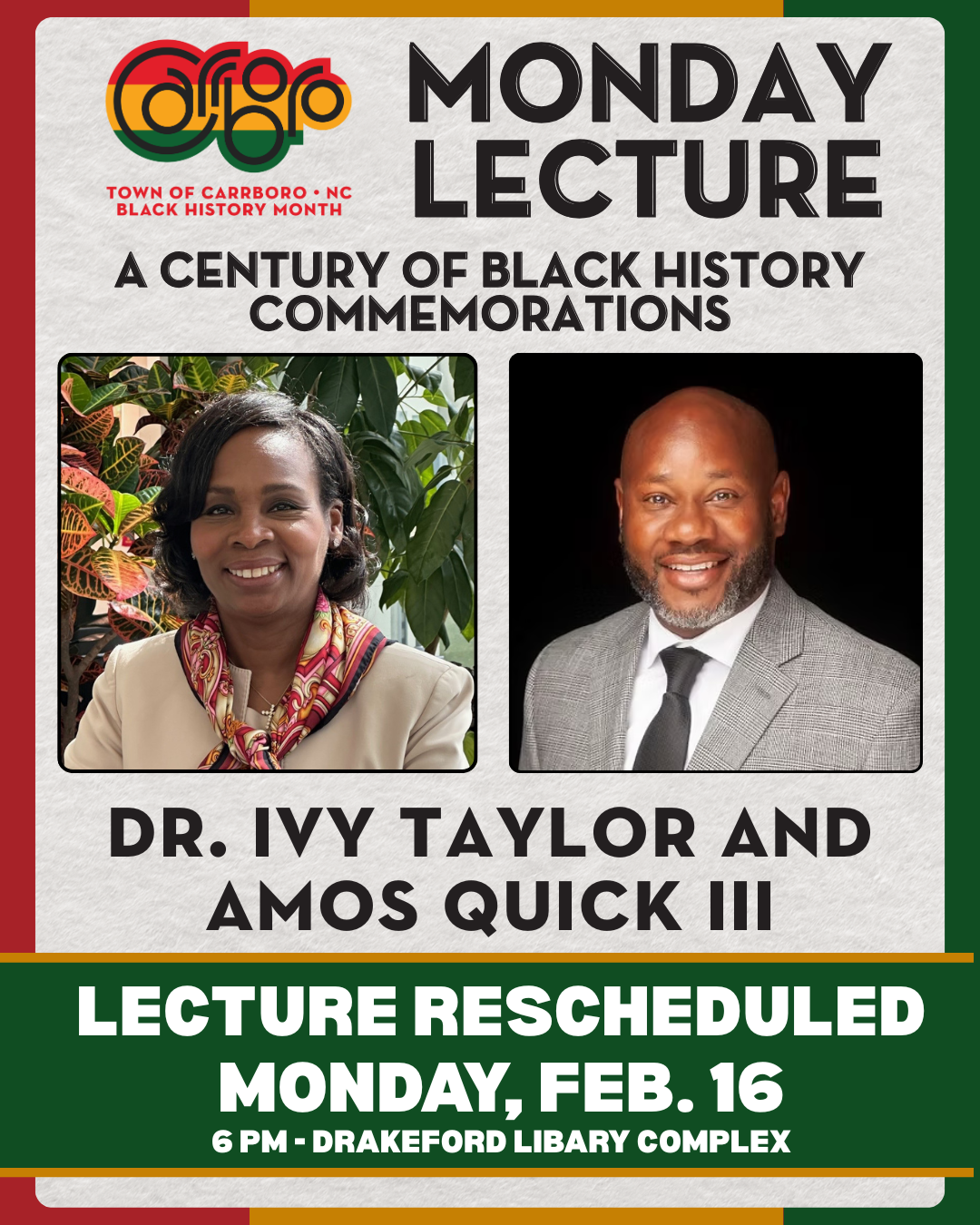 BHM 2026 Social Posts Monday lecture rescheduled